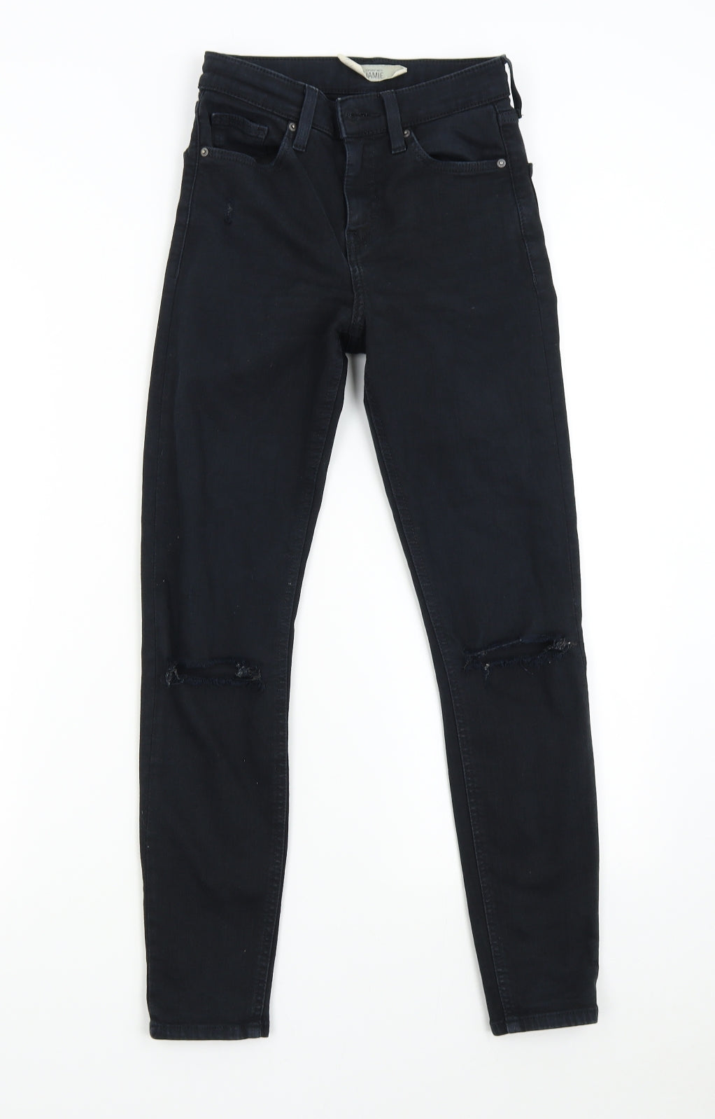 Topshop Womens Black  Denim Skinny Jeans Size 25 L26 in