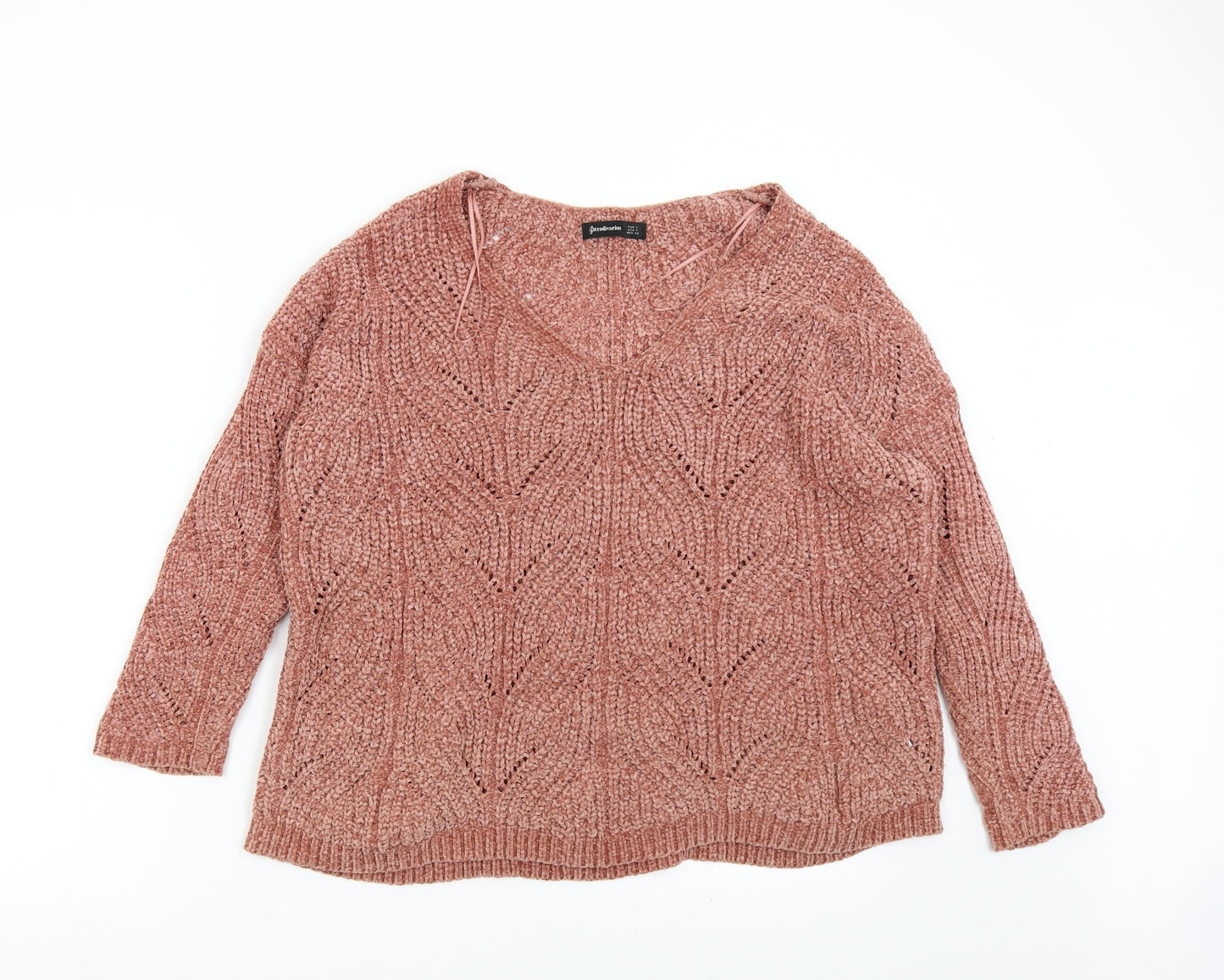 Stadivarius Womens Orange  Knit Pullover Jumper Size S