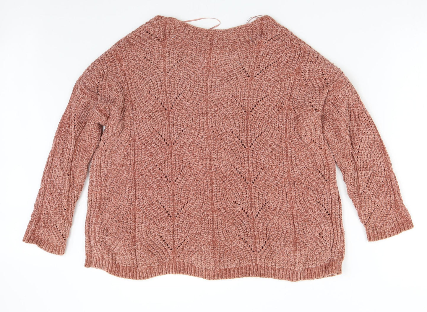 Stadivarius Womens Orange  Knit Pullover Jumper Size S