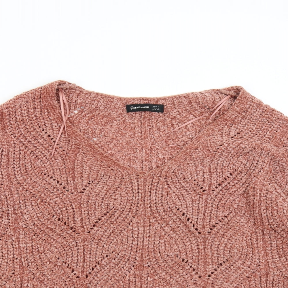 Stadivarius Womens Orange  Knit Pullover Jumper Size S