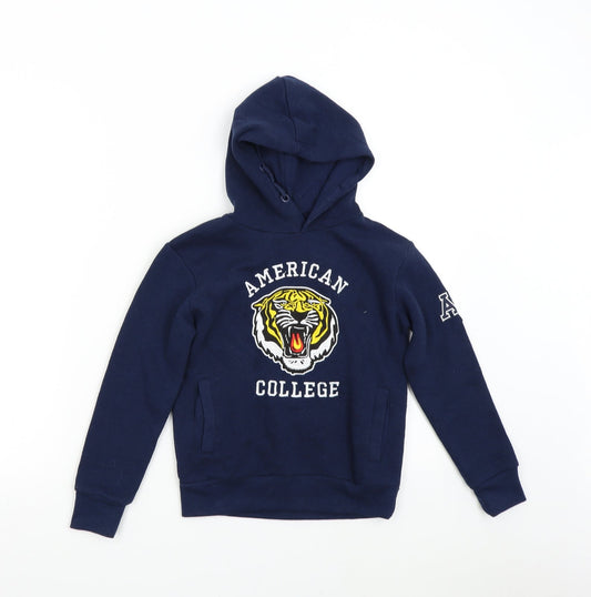 American College Girls Blue   Pullover Hoodie Size 8 Years