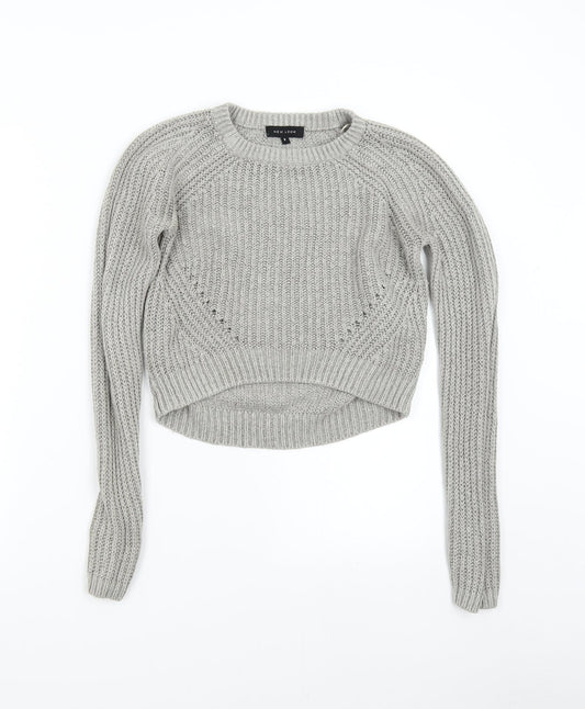 New Look Womens Grey  Knit Pullover Jumper Size 6