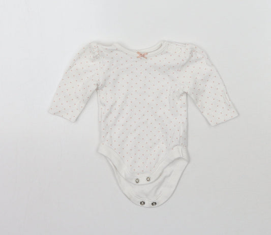 George Girls White Polka Dot  Babygrow One-Piece Size Newborn