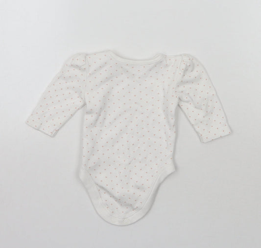 George Girls White Polka Dot  Babygrow One-Piece Size Newborn