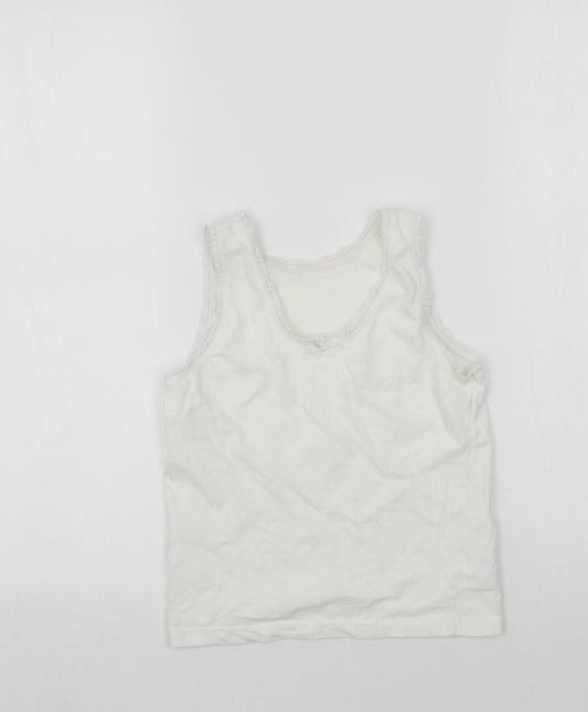 KidsOwn Girls White   Basic Tank Size 3-4 Years