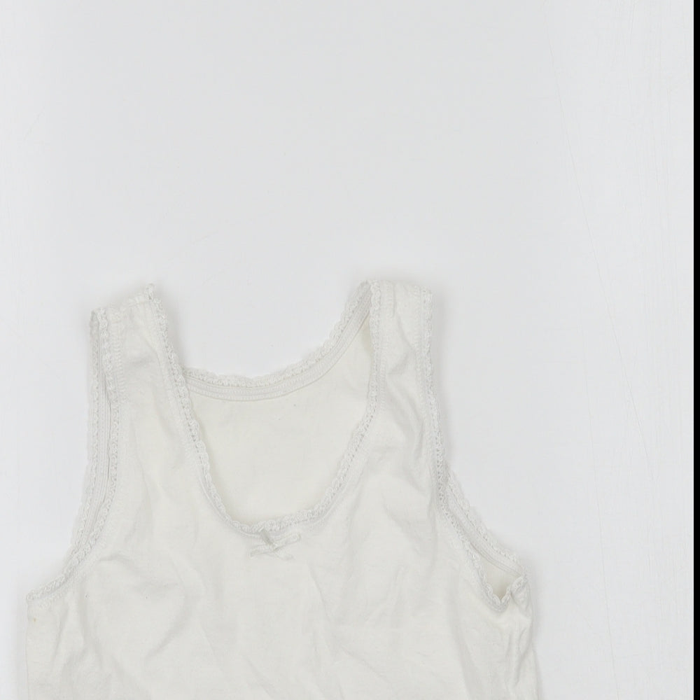 KidsOwn Girls White   Basic Tank Size 3-4 Years