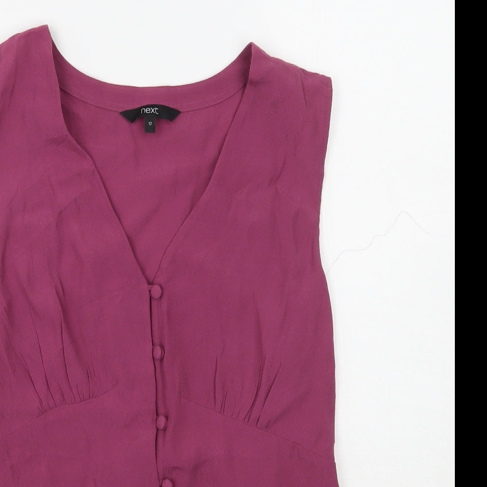 NEXT Womens Purple   Basic Button-Up Size 12