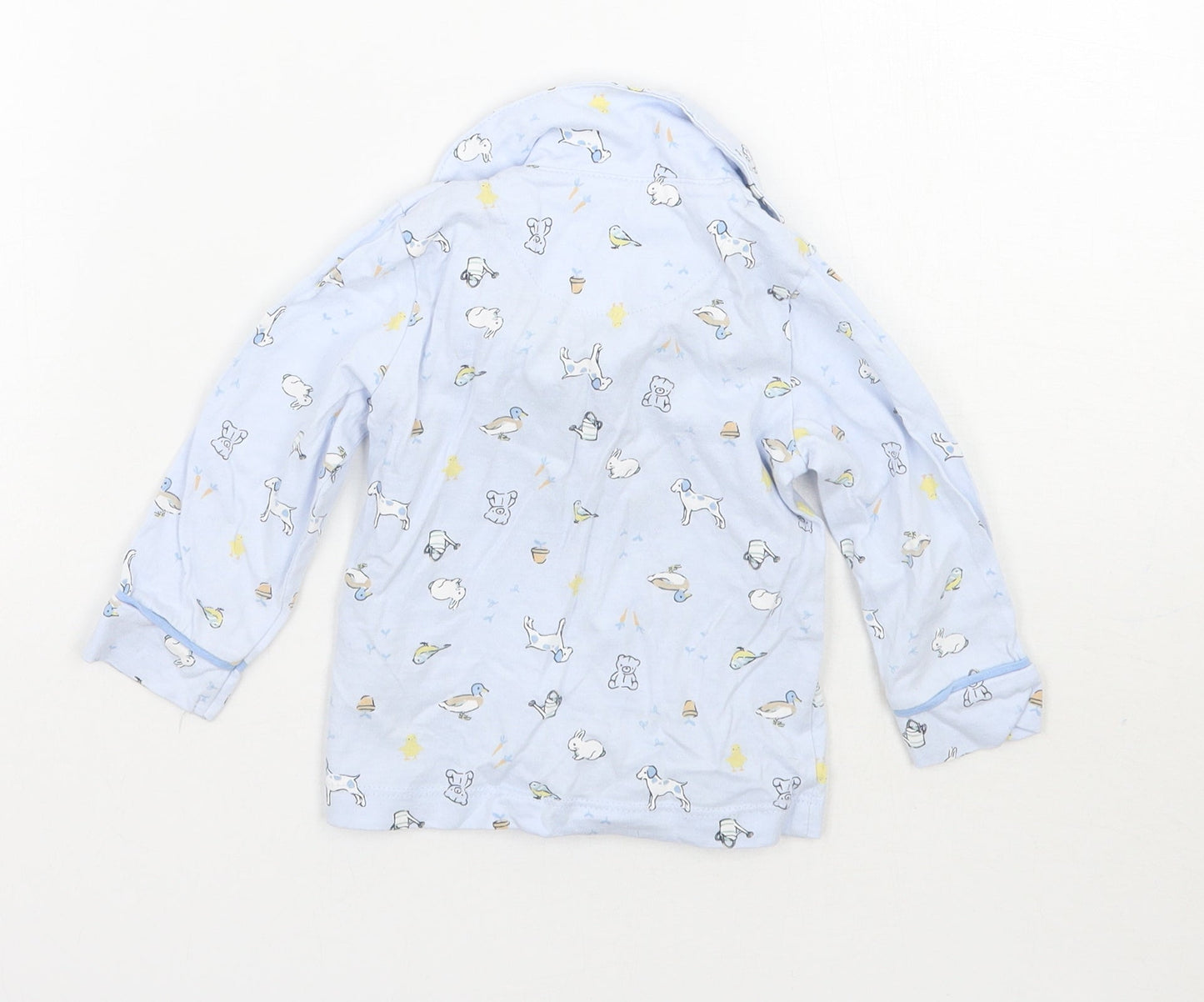 Nutmeg Baby Blue Geometric  Basic Button-Up Size 9-12 Months