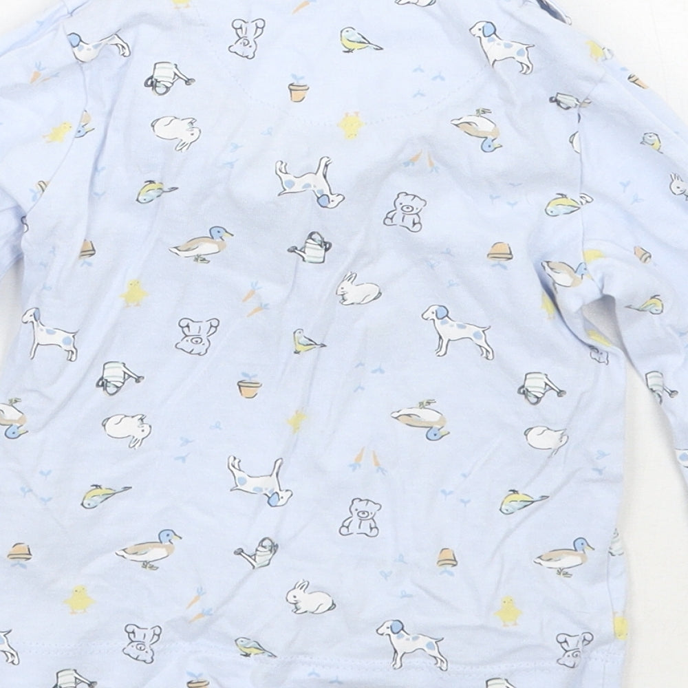Nutmeg Baby Blue Geometric  Basic Button-Up Size 9-12 Months