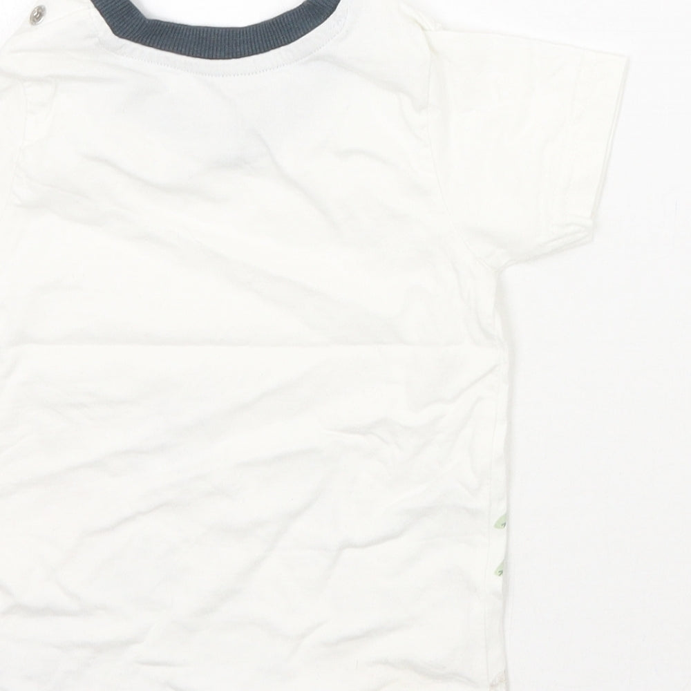 Nutmeg Baby White Animal Print  Basic T-Shirt Size 9-12 Months
