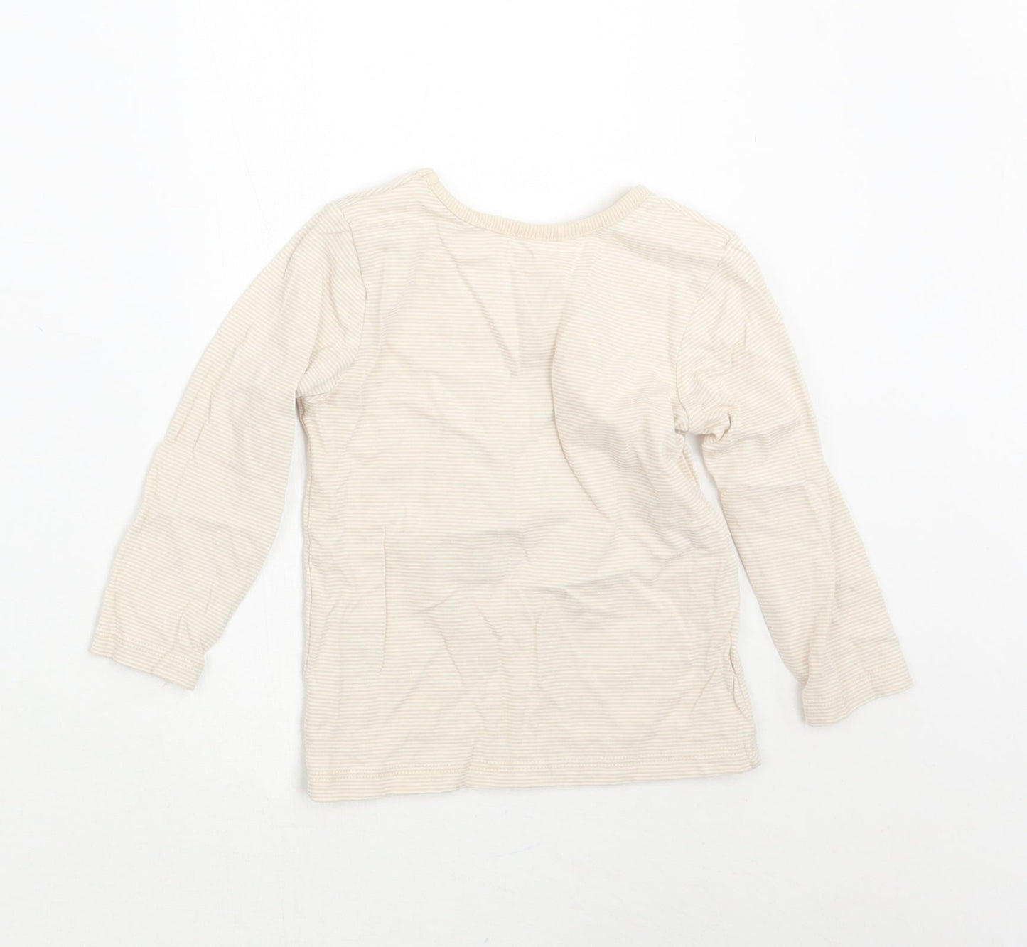 George Baby Beige Striped  Basic T-Shirt Size 9-12 Months