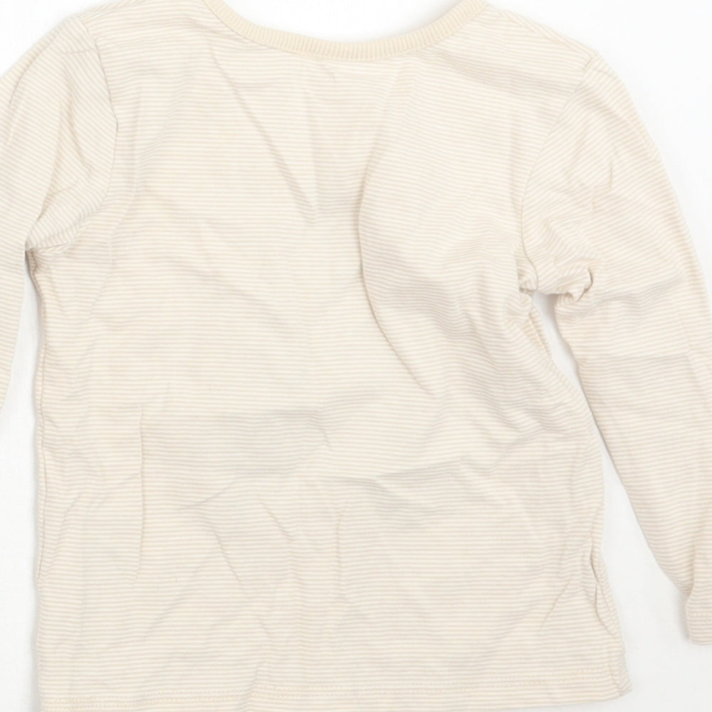 George Baby Beige Striped  Basic T-Shirt Size 9-12 Months