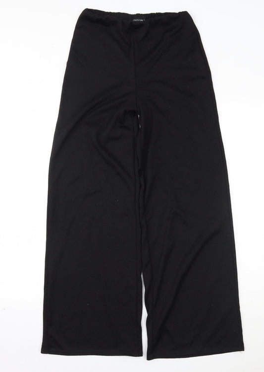 PRETTYLITTLETHING Womens Black   Trousers  Size 10 L27 in