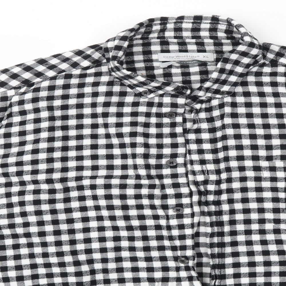 Primark Mens Grey Check   Button-Up Size XL