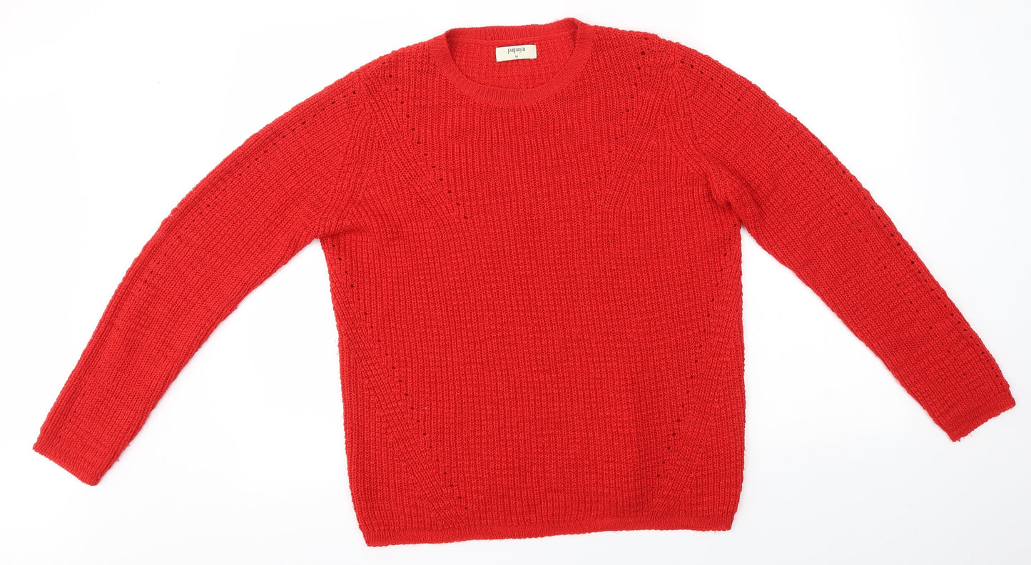 Matalan Womens Red   Henley Jumper Size M