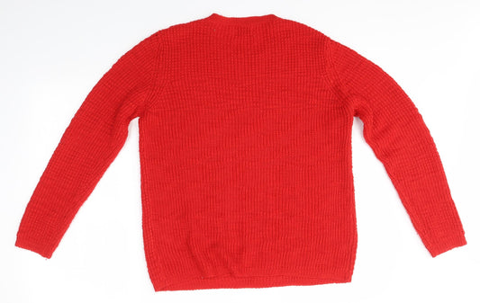 Matalan Womens Red   Henley Jumper Size M