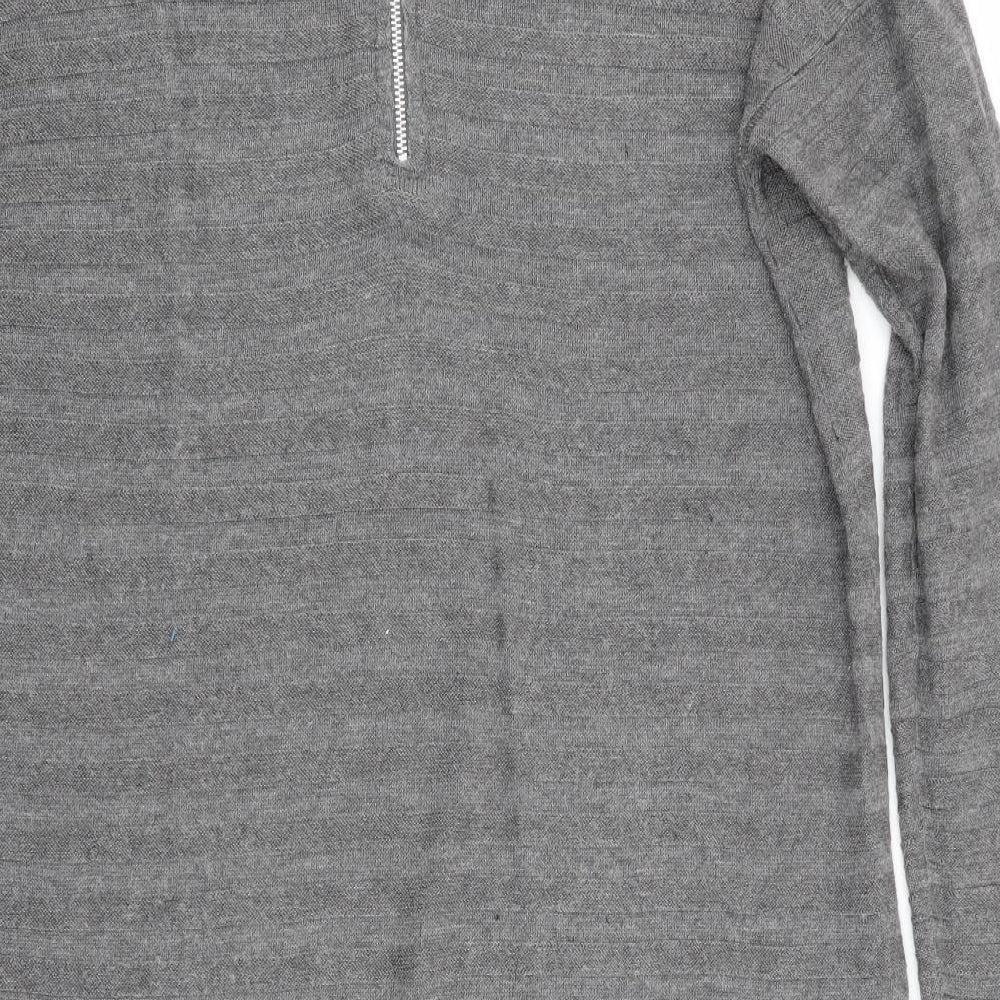 Atmosphere Womens Grey Striped  Jumper Dress  Size 10  - Back Zip