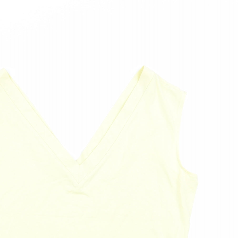 Marks and Spencer Womens Green   Basic Tank Size 12  - Lime green