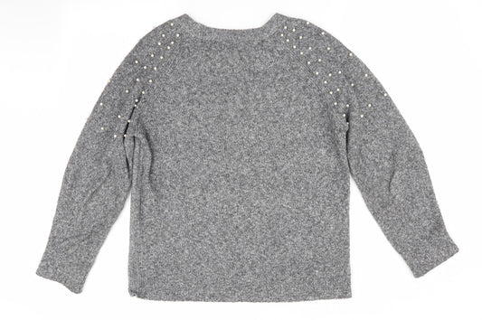 Intuition Womens Grey   Pullover Jumper Size 8  - Beaded shoulders