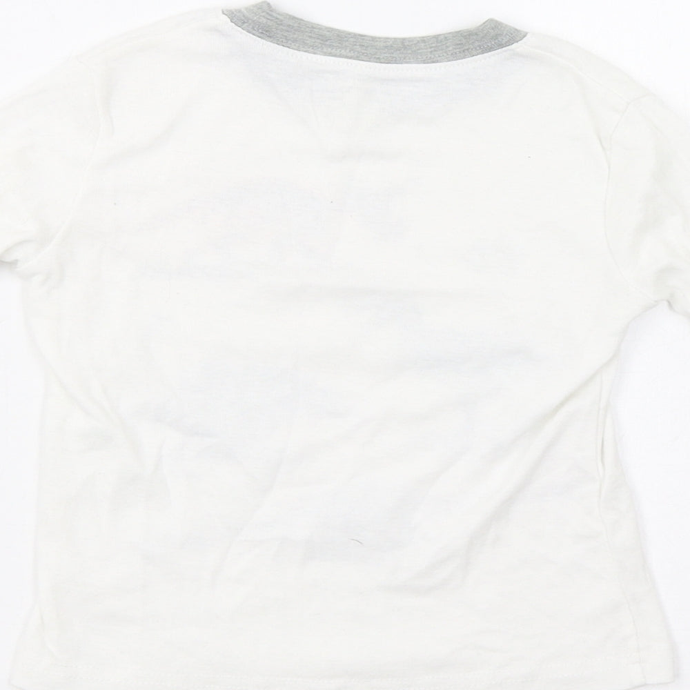 Popshion Boys White   Basic T-Shirt Size 3 Years  - Dinosaurs