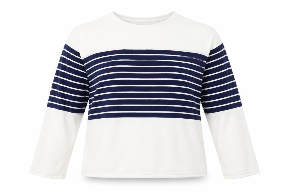 Boohoo Womens White Striped  Basic Blouse Size 12