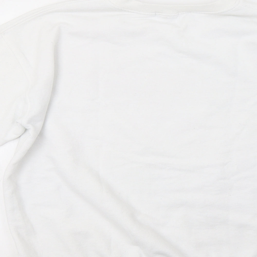 PRETTYLITTLETHING Womens White   Pullover Sweatshirt Size M  - Staycation
