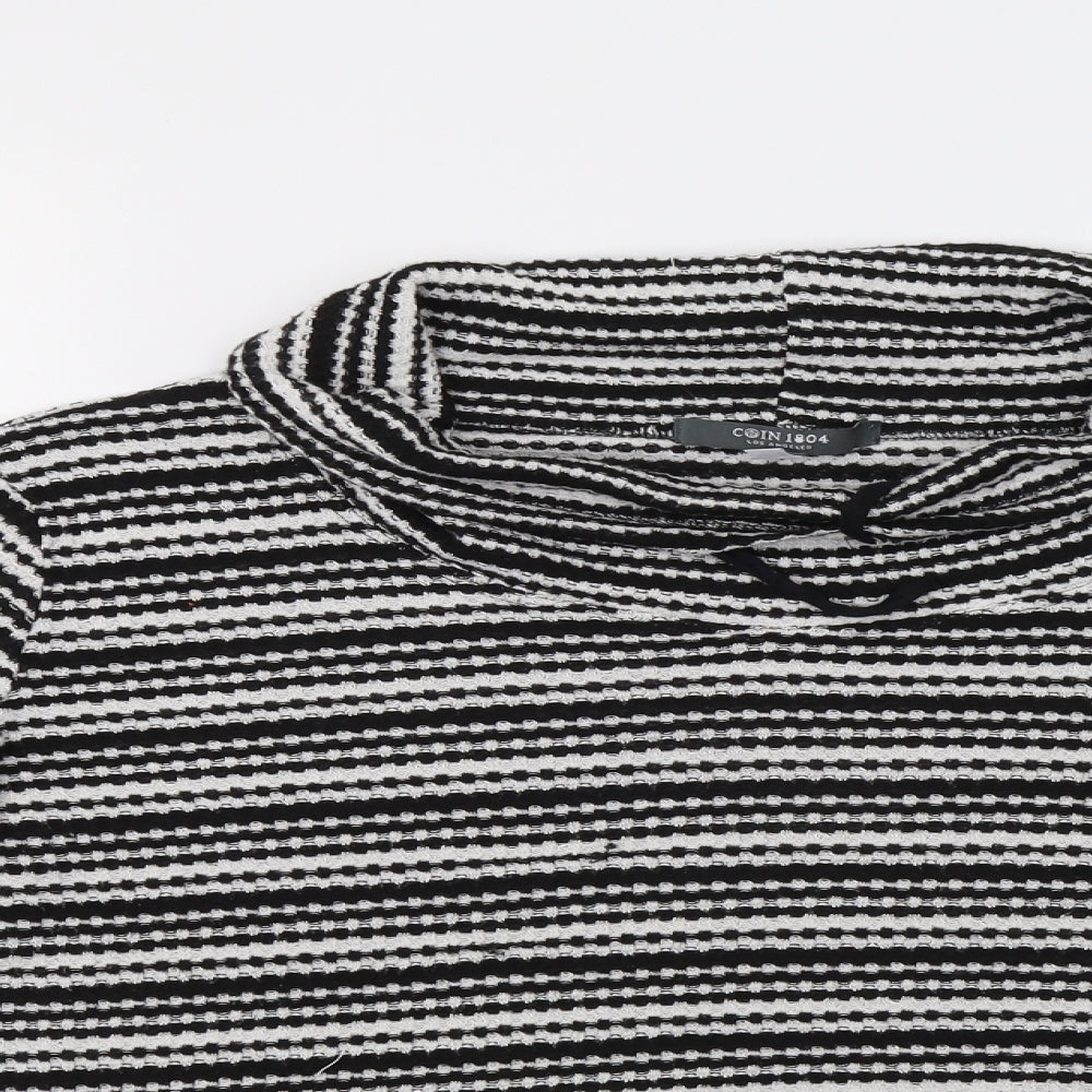 COIN 1804 Womens Black Striped  Basic Blouse Size 2XL