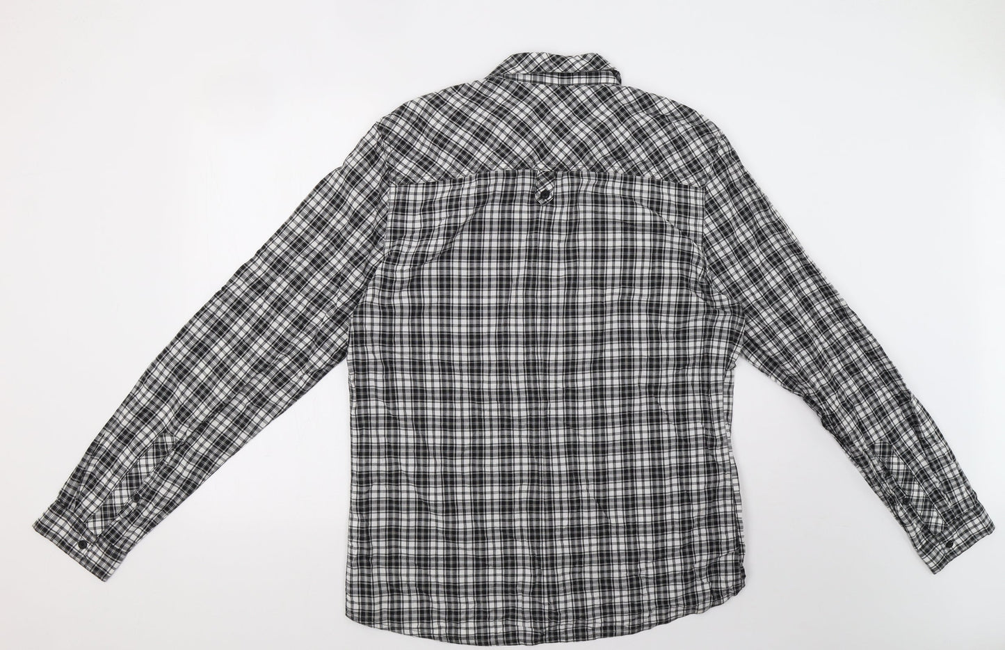 H&M Mens Black Check   Button-Up Size L