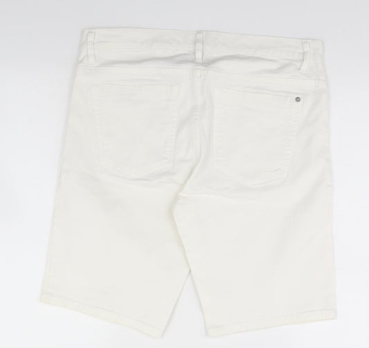 H&M Womens White   Dungaree Shorts Shorts Size 32