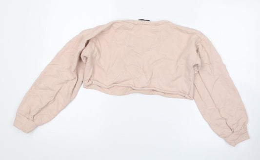 PRETTYLITTLETHING Womens Pink   Pullover Sweatshirt Size 6  - Cropped