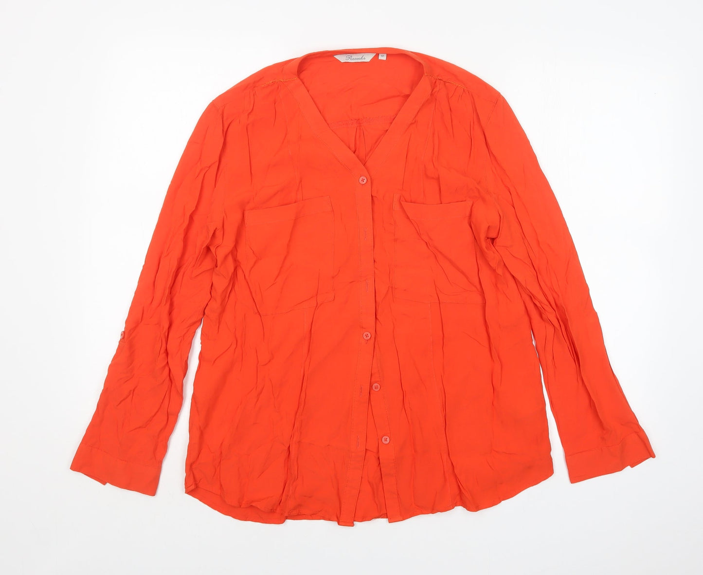 Peacocks Womens Orange   Basic Button-Up Size 12