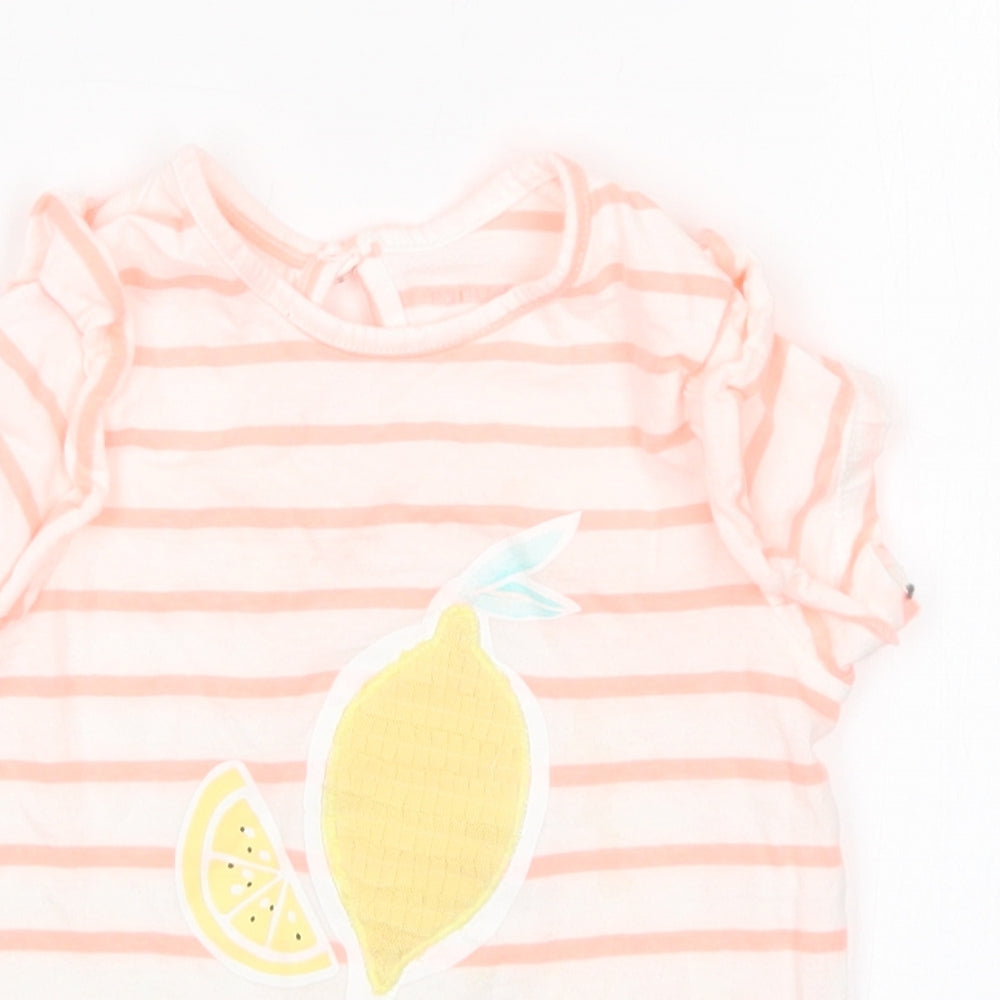 Primark Girls Multicoloured Striped  Basic T-Shirt Size 18-24 Months