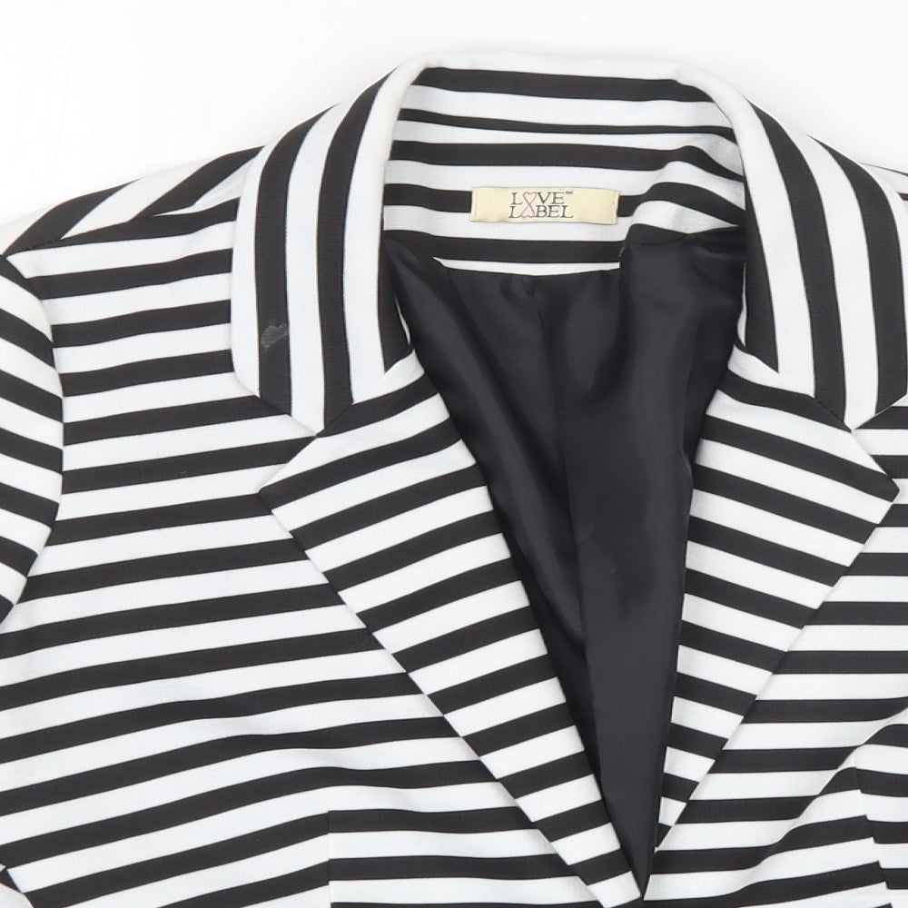 Love Label Womens Multicoloured Striped  Jacket Blazer Size 10
