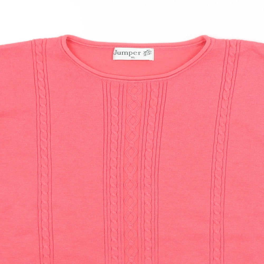 Preworn Womens Red Striped  Pullover Jumper Size XL