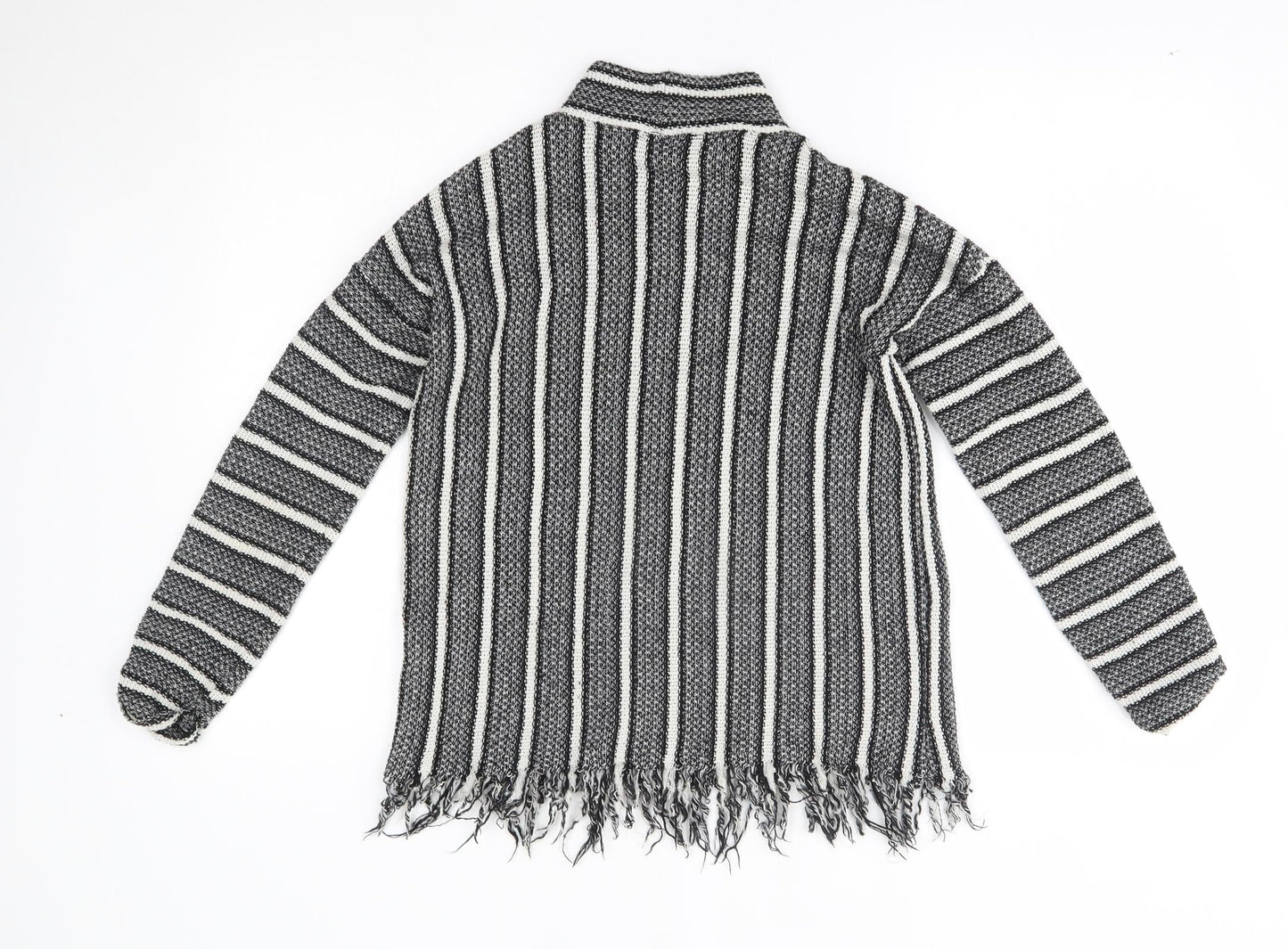 Topshop Womens Grey Striped  Pullover Jumper Size 10