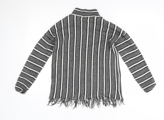 Topshop Womens Grey Striped  Pullover Jumper Size 10