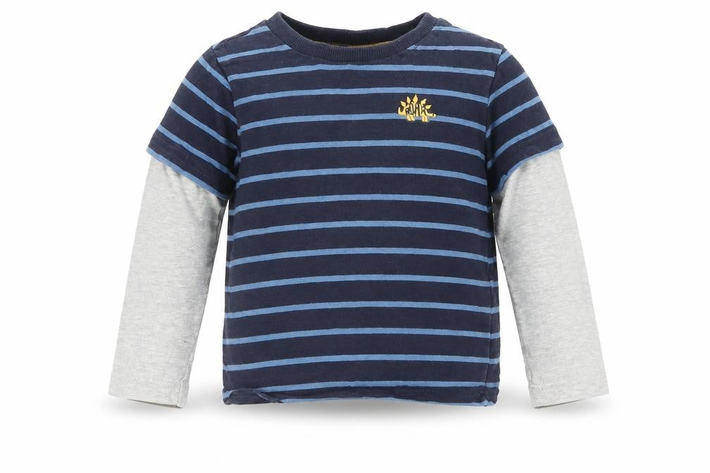 F&F Boys Blue Striped  Basic T-Shirt Size 12-18 Months