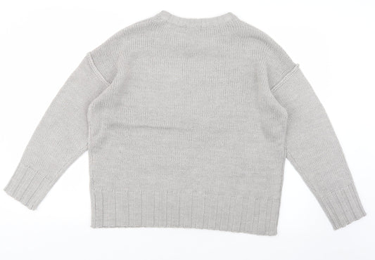 Brave Soul Womens Grey  Knit Pullover Jumper Size S