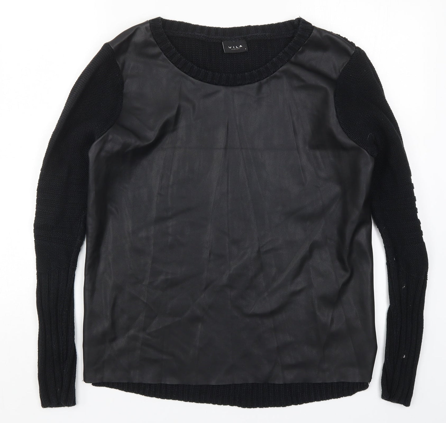 VILA Womens Black  Knit Pullover Jumper Size L