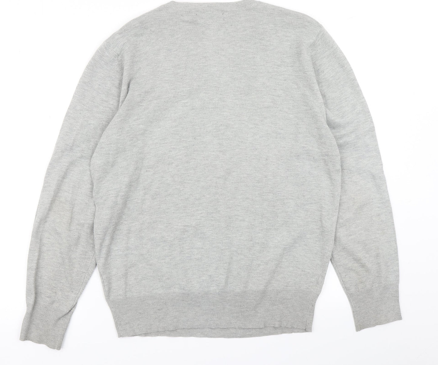 24:7 Mens Grey  Knit Pullover Jumper Size M