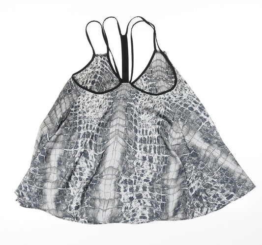 River Island Womens Grey Animal Print  Camisole Blouse Size 8