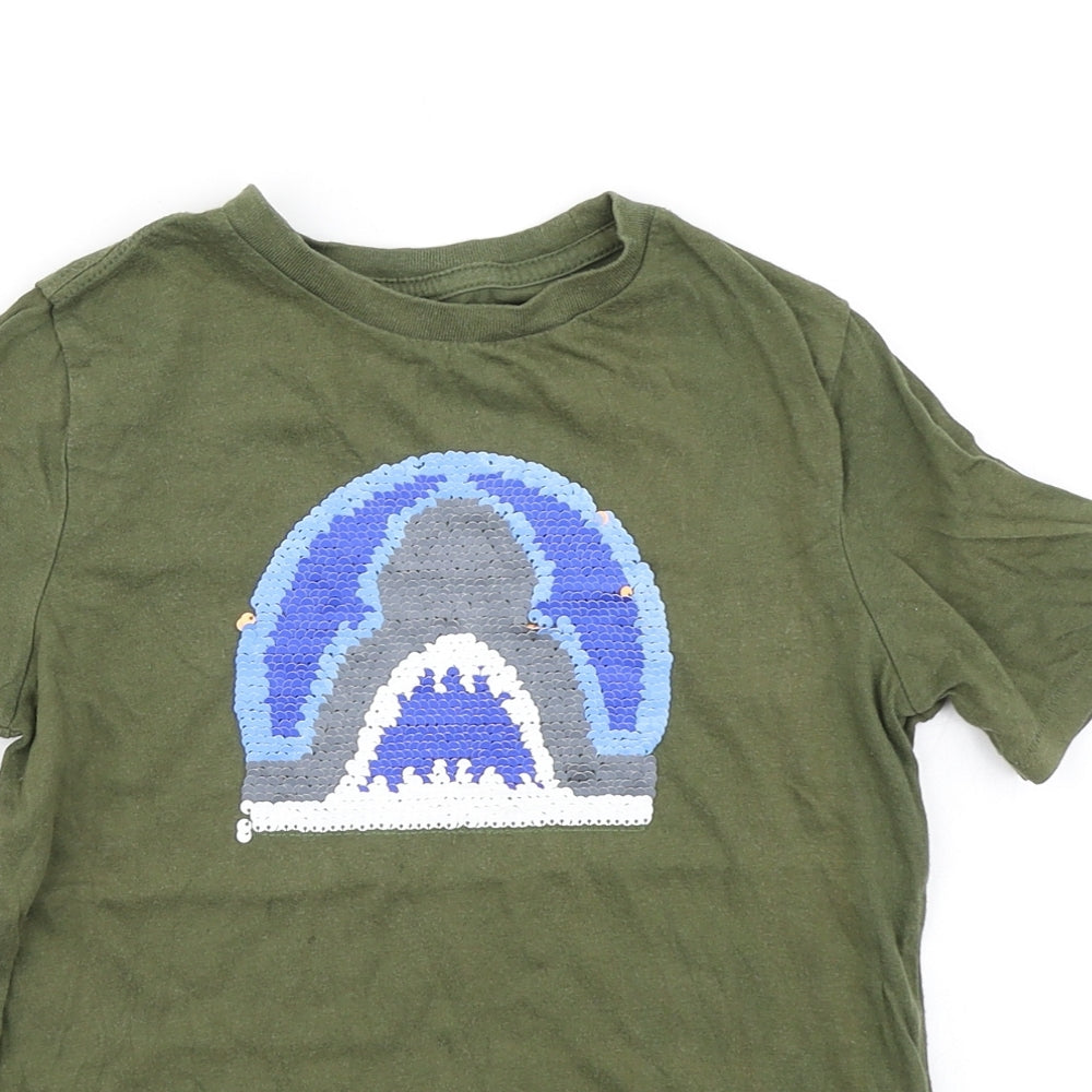 Gap Boys Green   Basic T-Shirt Size 6-7 Years  - Reversible sequins