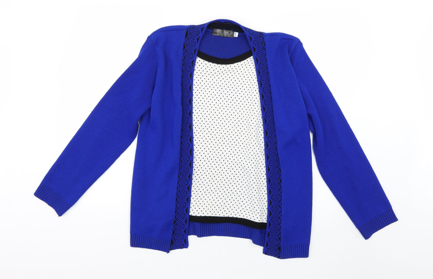 g laxy Womens Blue Polka Dot  Pullover Jumper Size S