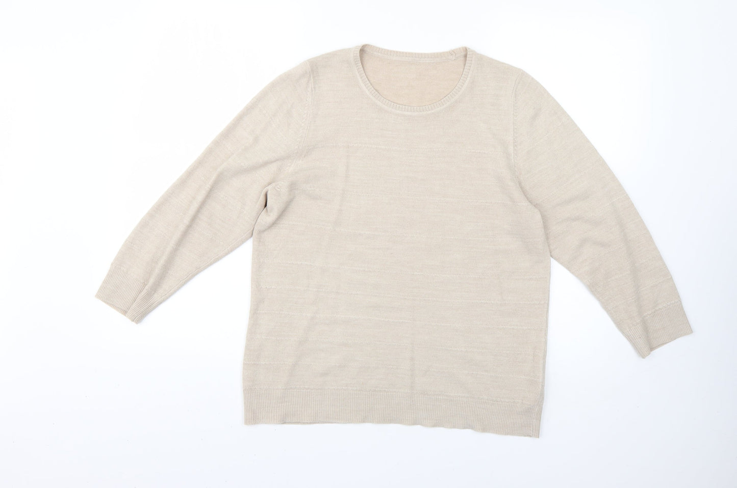 Marks and Spencer Womens Beige   Pullover Jumper Size 14