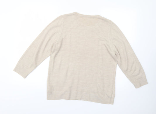 Marks and Spencer Womens Beige   Pullover Jumper Size 14