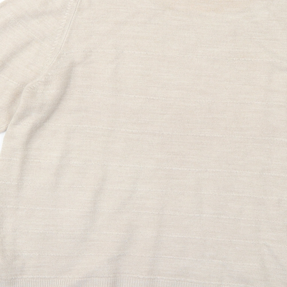 Marks and Spencer Womens Beige   Pullover Jumper Size 14