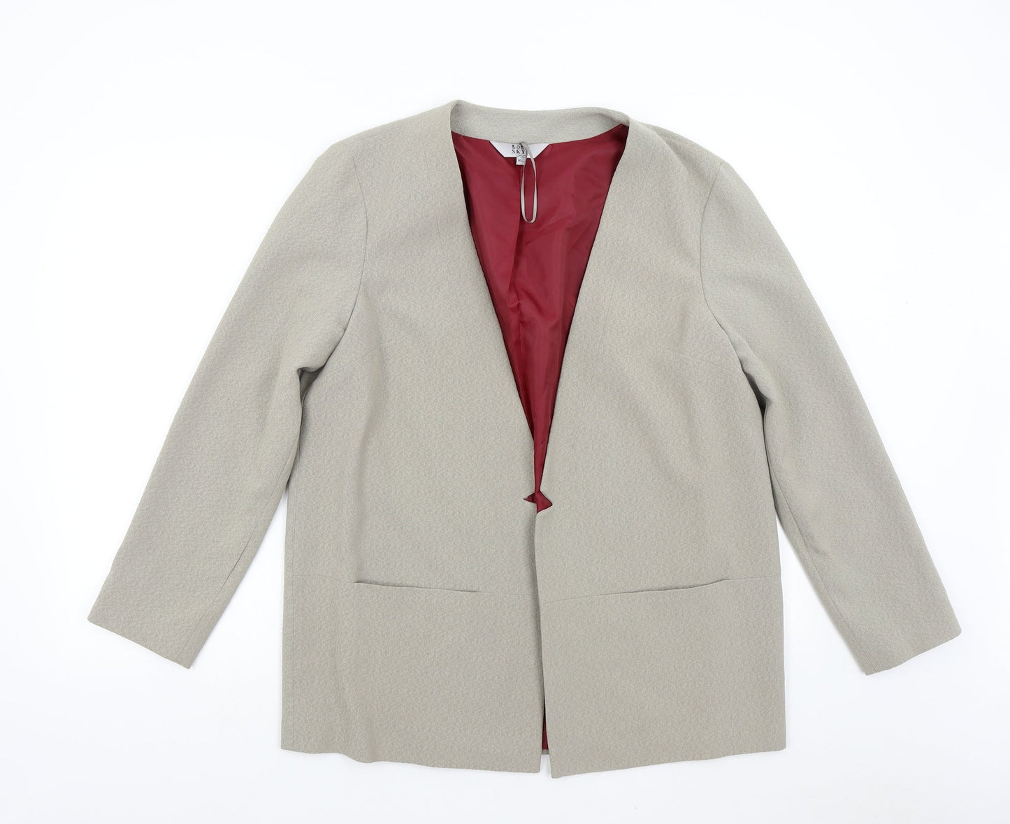 Lola Skye Womens Beige   Jacket Blazer Size 16