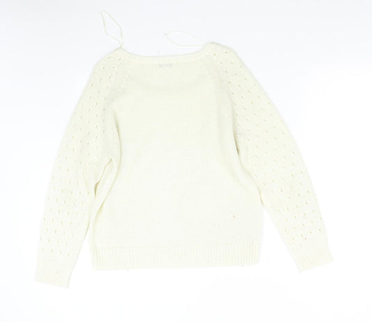 Tango Womens Ivory  Knit Pullover Jumper Size M