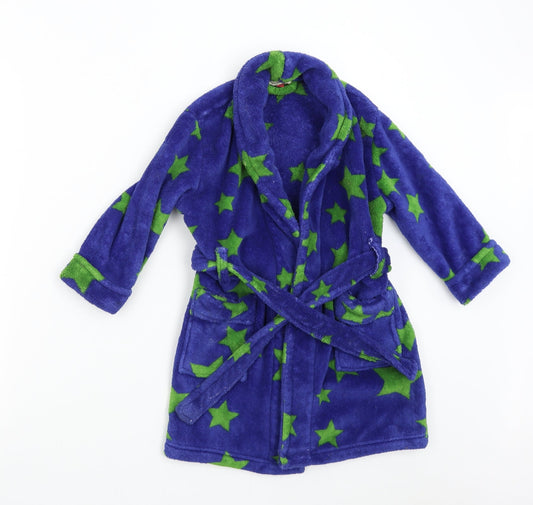 John Lewis Boys Blue Geometric Fleece  Gown Size 4 Years  - Stars