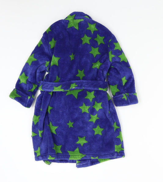 John Lewis Boys Blue Geometric Fleece  Gown Size 4 Years  - Stars